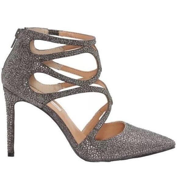 INC. International Concepts Kaffe2 Silver Rhinestone Pumps Pointed Toe Sz 9 NWOB - Picture 2 of 15